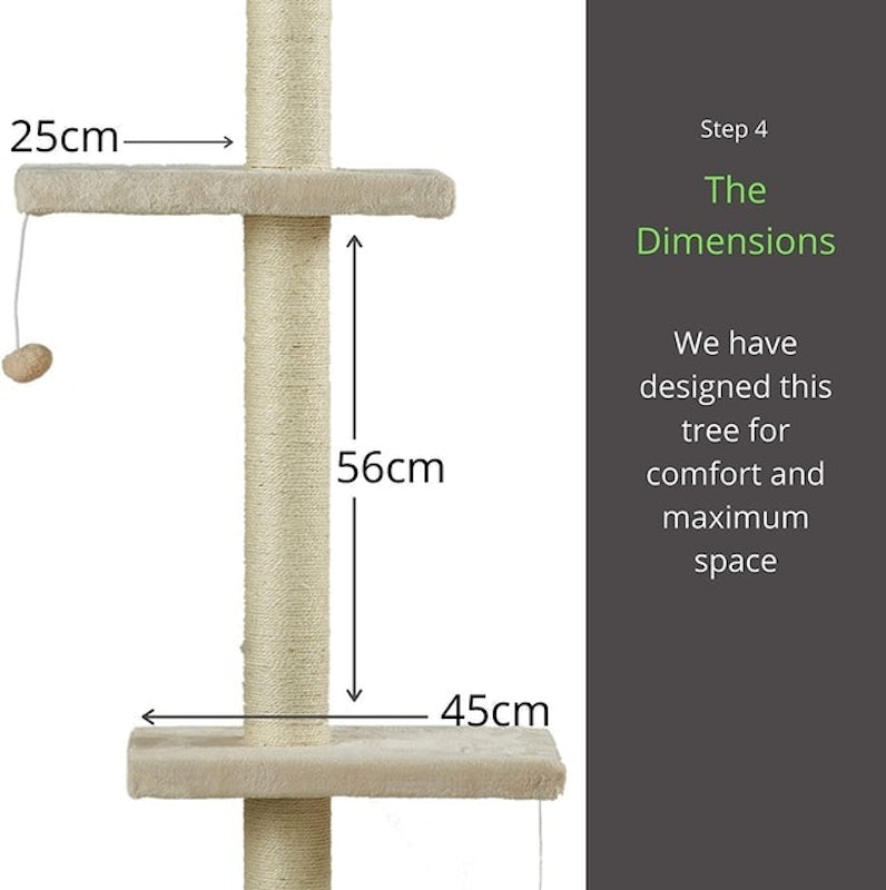 Grey Cat Scratching Tree Floor to Ceiling 3
