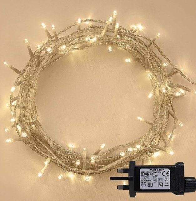 10. ANSIO Warm White Christmas Tree Lights with Clear Cable 1