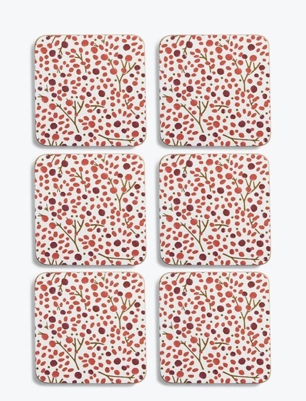 Cork-Backed Cranberries Coasters 1