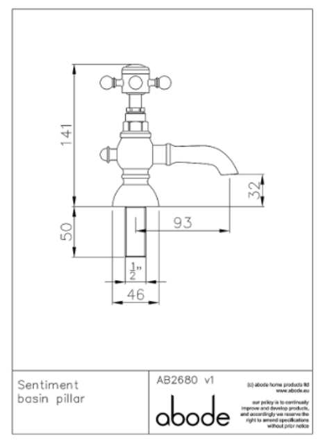 Sentiment Basin Pillar Bathroom Taps 3