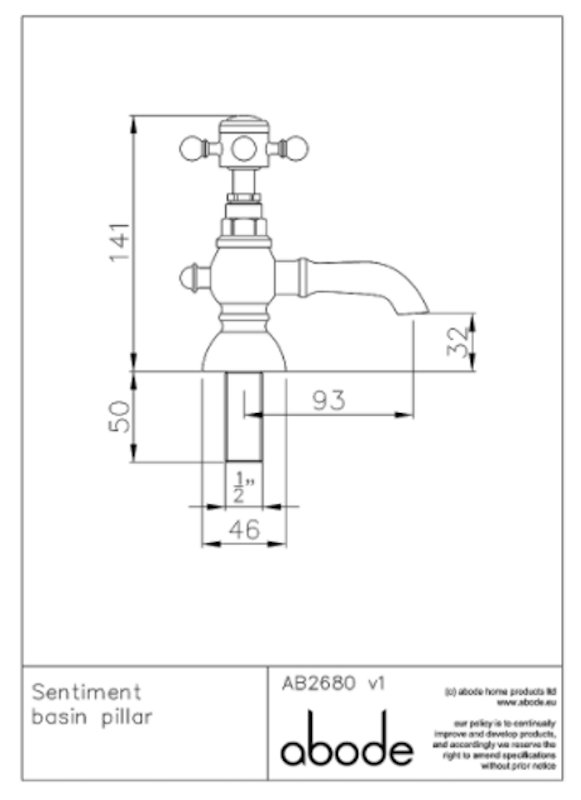 Sentiment Basin Pillar Bathroom Taps 3