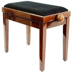 Legato Polished Walnut Piano Stool