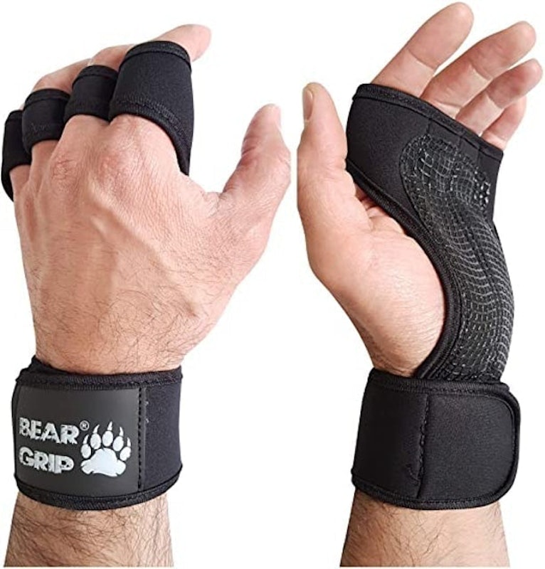 Bear Grips Weight Lifting Gloves for Men & Women | Half Finger Lifting Gloves | Full Finger Workout Gloves for Men | No Finger Exercise Gloves L
