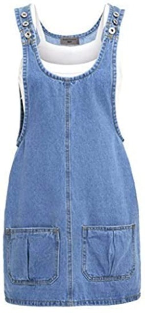 Women's Denim Pinafore Dress 1