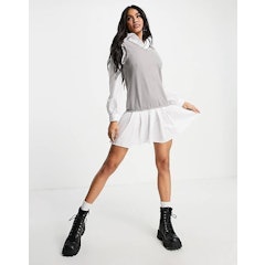 2-in-1 Knitted Vest Shirt Dress