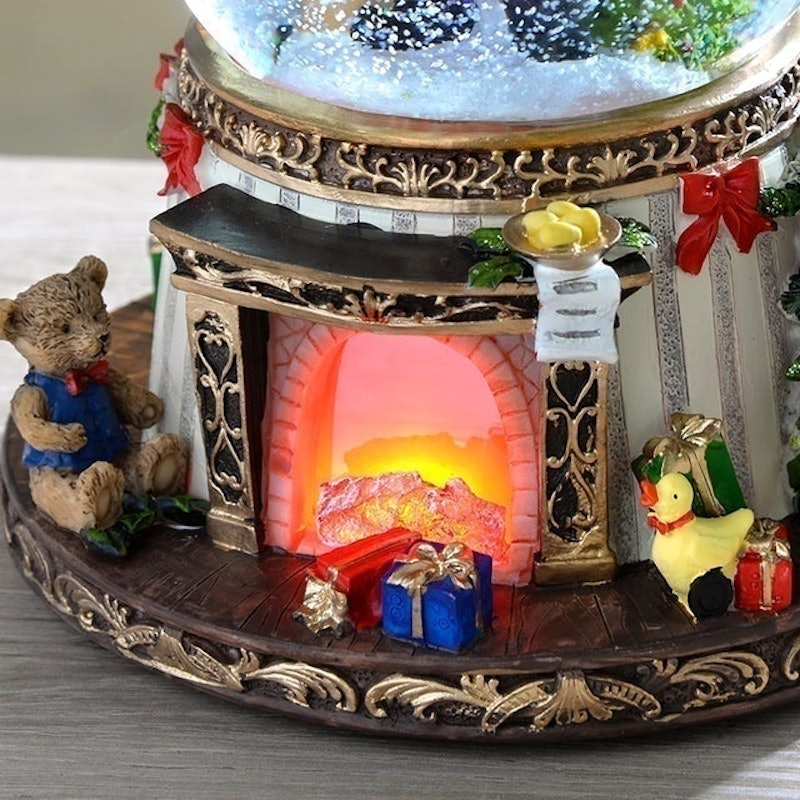 Animated Snow Globe With Pre-Lit Fireplace 3