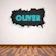 Beautiful Game Personalised Neon Name Broken Wall Sticker Art Decal 1