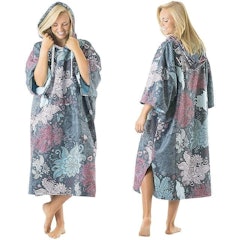 Hooded Poncho Towel Changing Robe With Zip Pocket