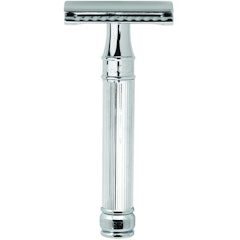 DE89L Lined Detail Chrome Plated Double Edge Safety Razor