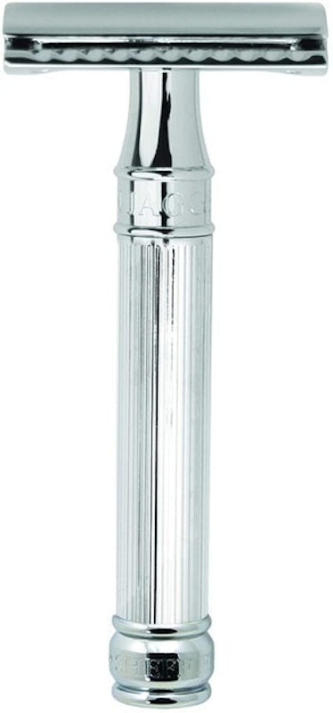 DE89L Lined Detail Chrome Plated Double Edge Safety Razor 1