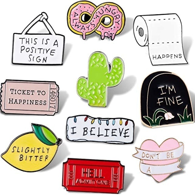 Cute Enamel Letter Brooch 1