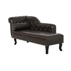 Vintage Style Faux Leather Chaise Longue