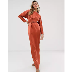 Maxi Dress With Batwing Sleeve