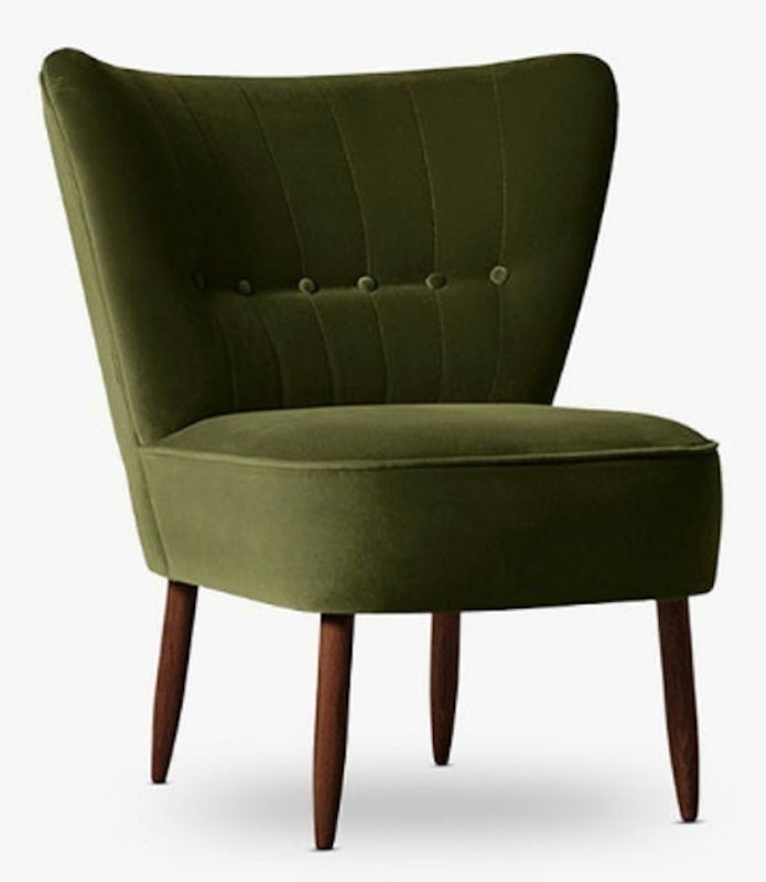 Fitz Chair, Dark Leg, Fern Velvet 1