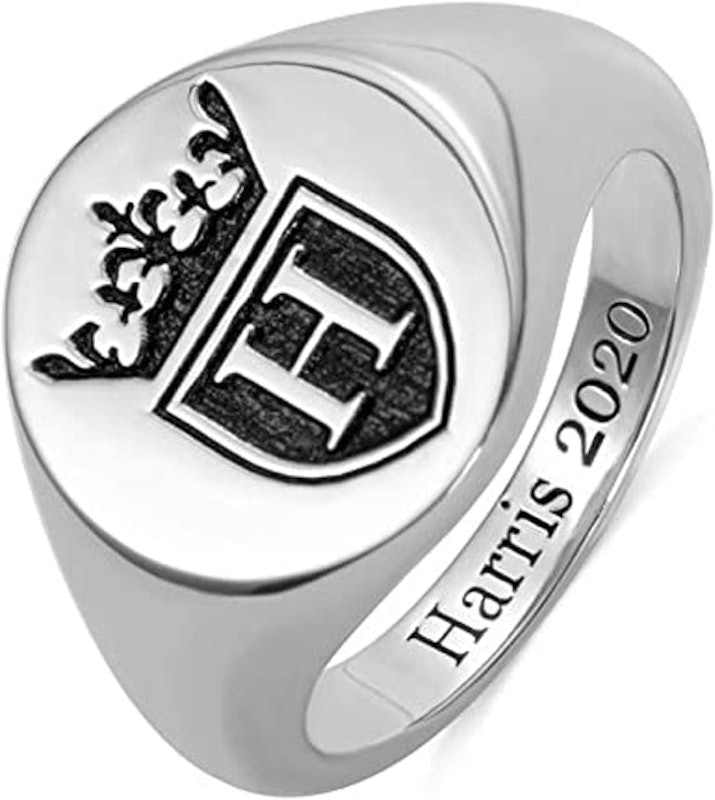 Personalised Monogram Signet Rings with Crown 1
