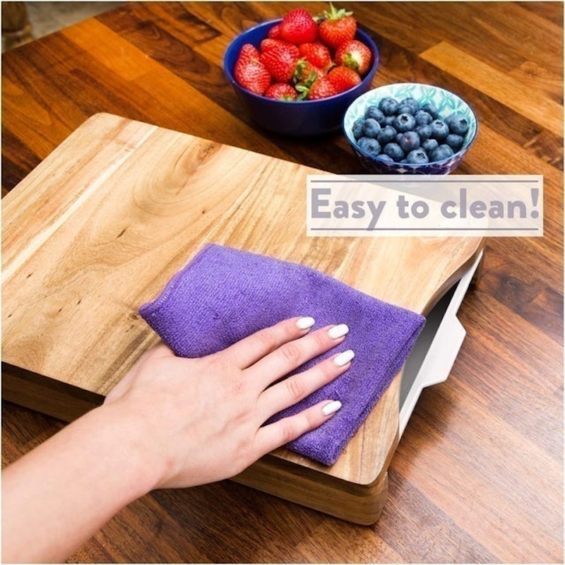 Wood Cutting Board with Storage 3