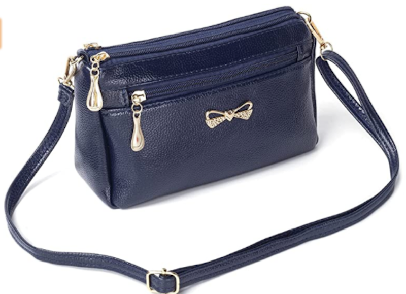 Soft PU Leather Shoulder Bag with Zip Pockets 1