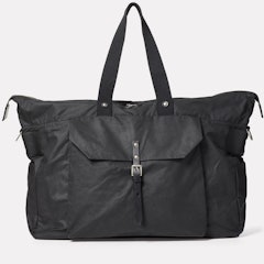 Freddie Waxed Cotton Holdall in Black