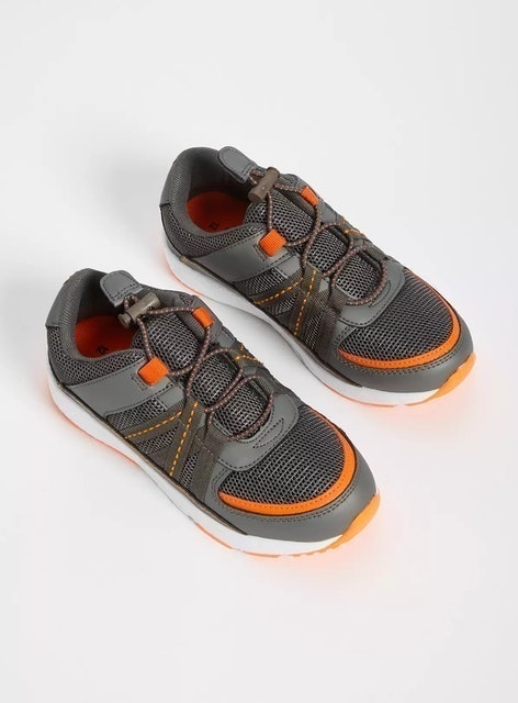 Khaki and Orange Hiker Trainers 1