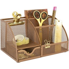 Rose Gold Desk Organiser