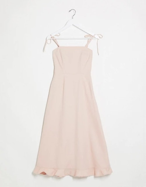 Denim Square Neck Midi Dress 1
