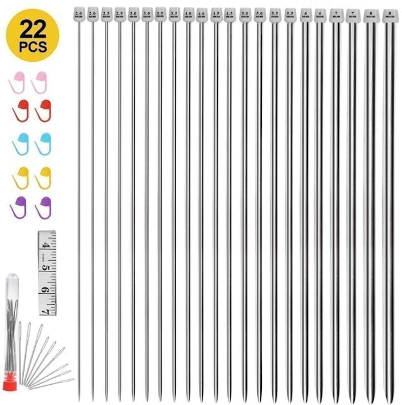 Circular Needle Set Wooden Handle Blanket Knitting Needle Interchangeable  Stainless Steel Smoothing Durable Portable for Craft