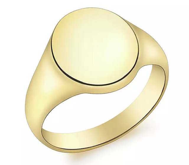 Gold Personalised Oval Signet Ring 1