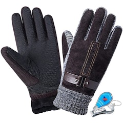 Winter Leather Warm Driving Gloves