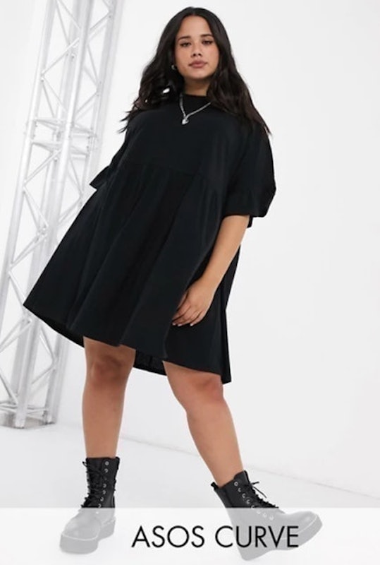 Curve Super Oversized Frill Sleeve Smock Dress 1