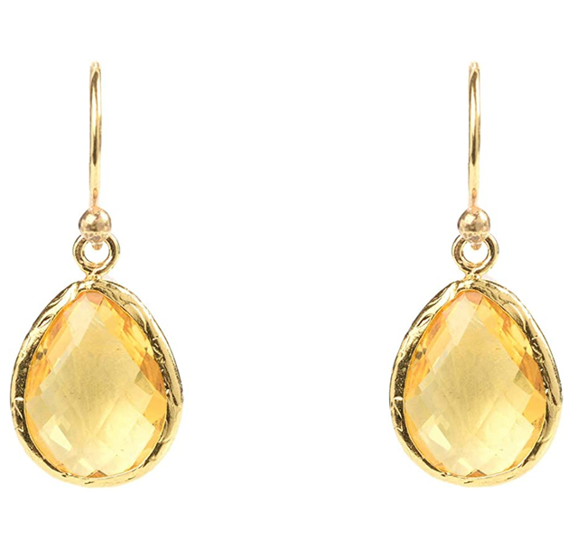 Petite Drop Citrine Earrings  1
