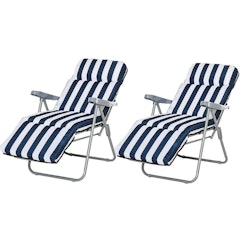 Set of 2 Patio Recliners with Cushions