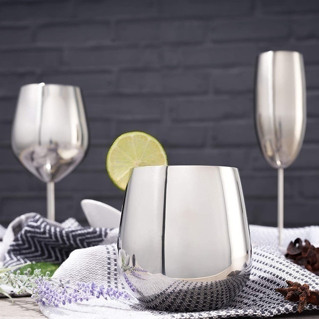 Stainless Steel Wine Glass Set 2