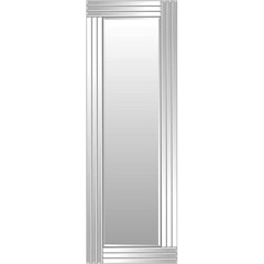 Full Length Silver Glass Framed Bevelled Wall Mirror