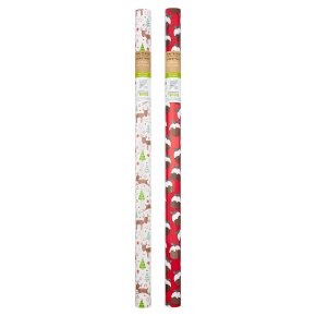 Christmas Pudding & Reindeer Wrapping Paper 1