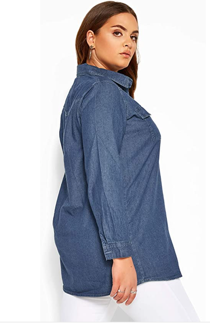 Plus Size Women's Denim Shirt 2