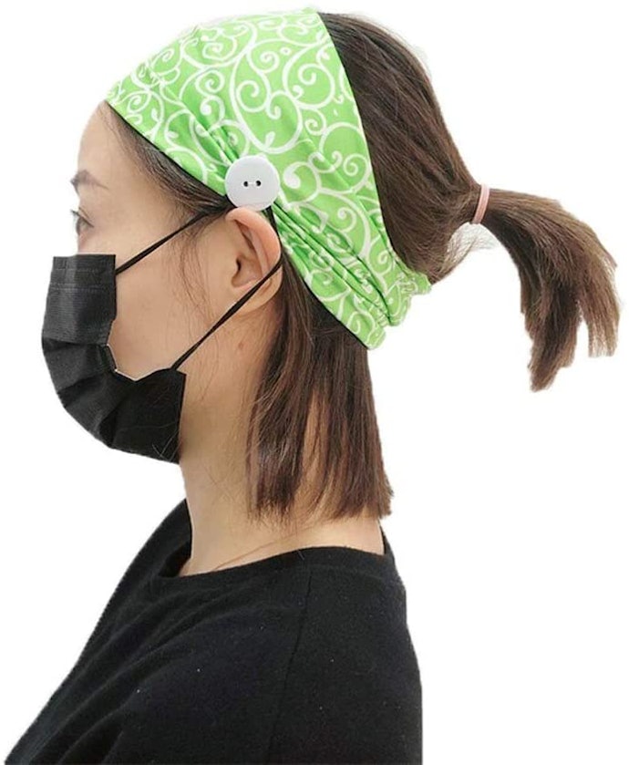 Hairbands With Buttons Are Easy to Wash, Absorb Sweat and Keep Long Hair Out of the Face